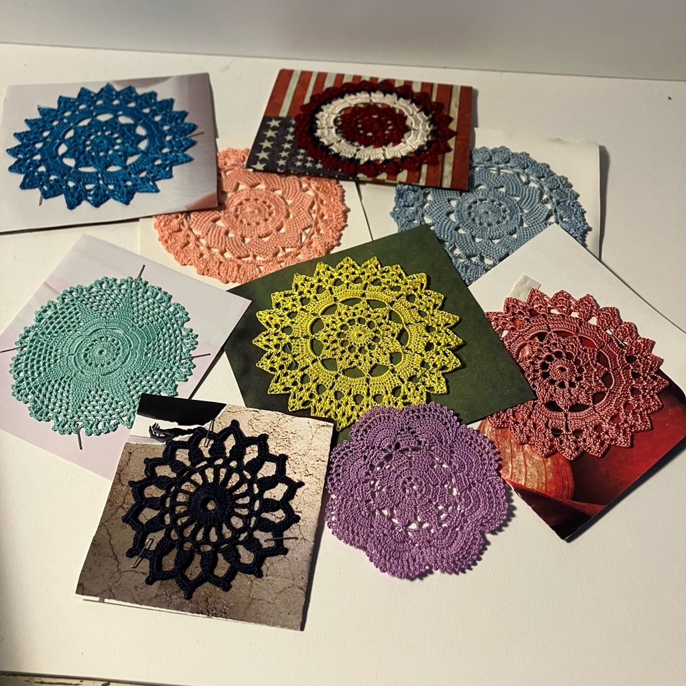 Colorful Crochet Doilies Set